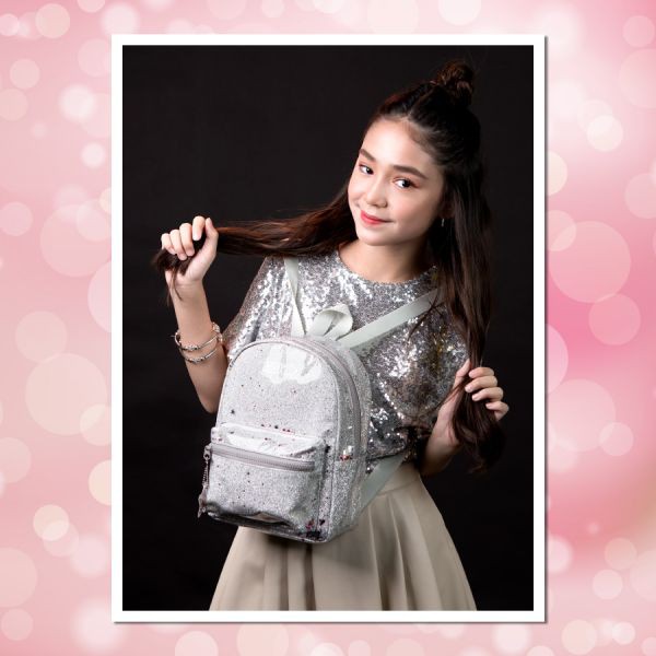 Ba lô mini thời trang SPARKLE CleverHippo (Bạc)