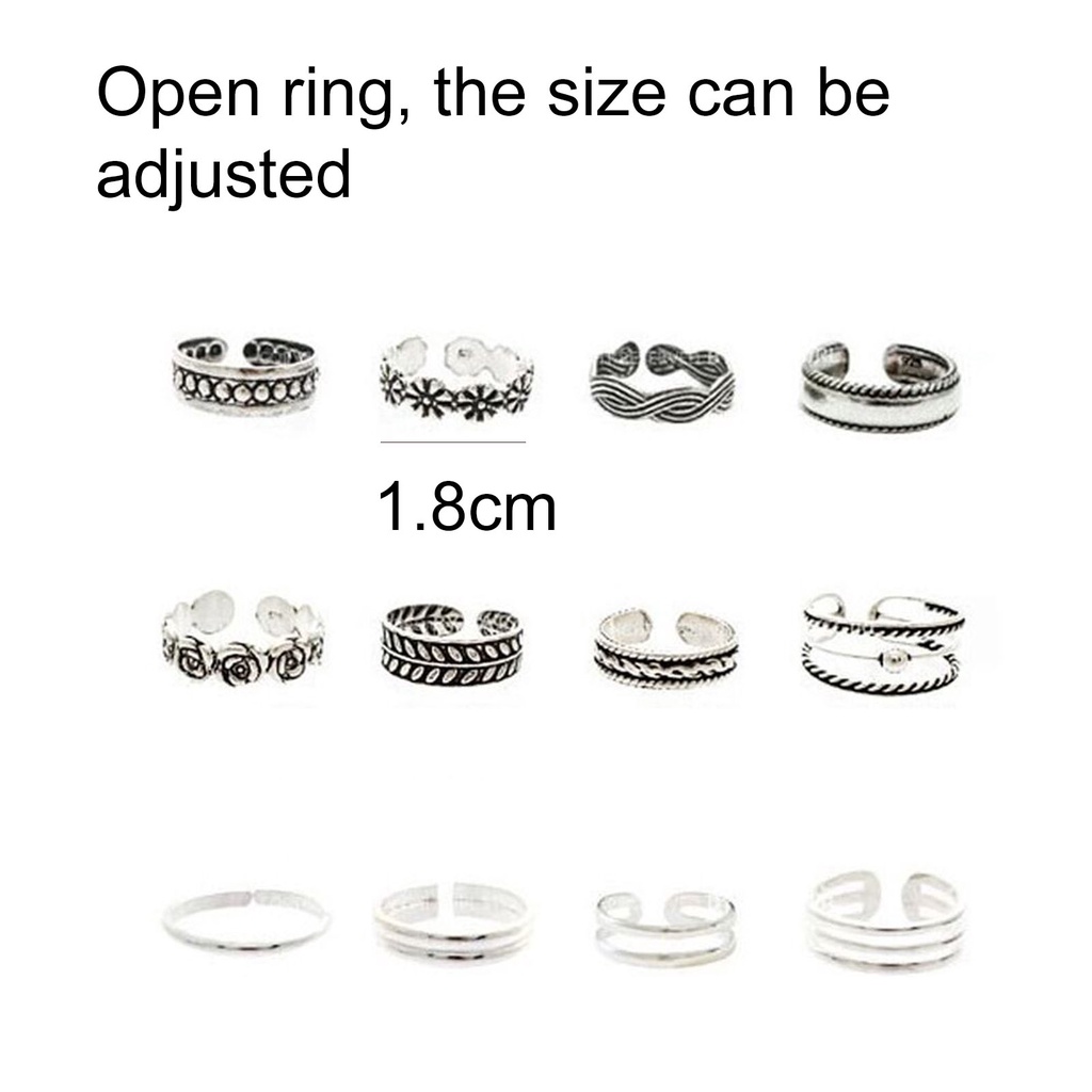 Bộ 12 Nhẫn Đeo Ngón Chân Cá Tính Cho Nam Và Nữ