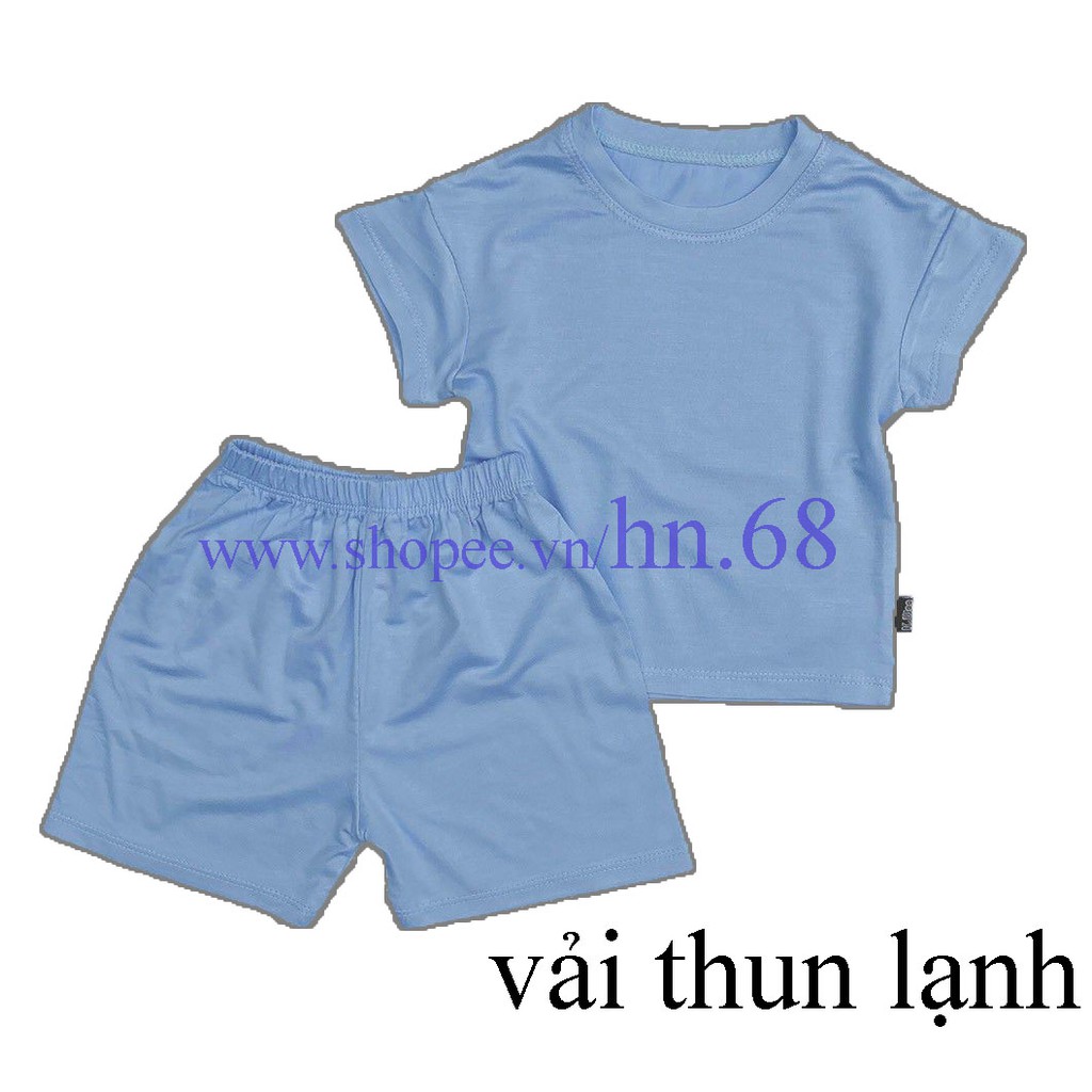 Bộ Cộc Tay Cotton Thun Lạnh Màu Trơn Cực Đẹp Cho Bé (HN 460)