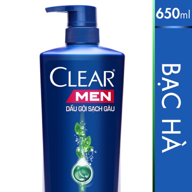 Dầu gội Clear Men bạc hà 650g