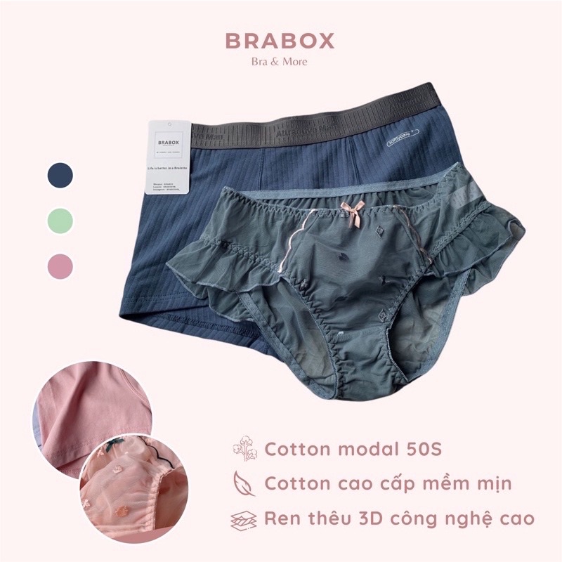 Quần lót đôi nam nữ couple  cotton modal 50S BRABOX