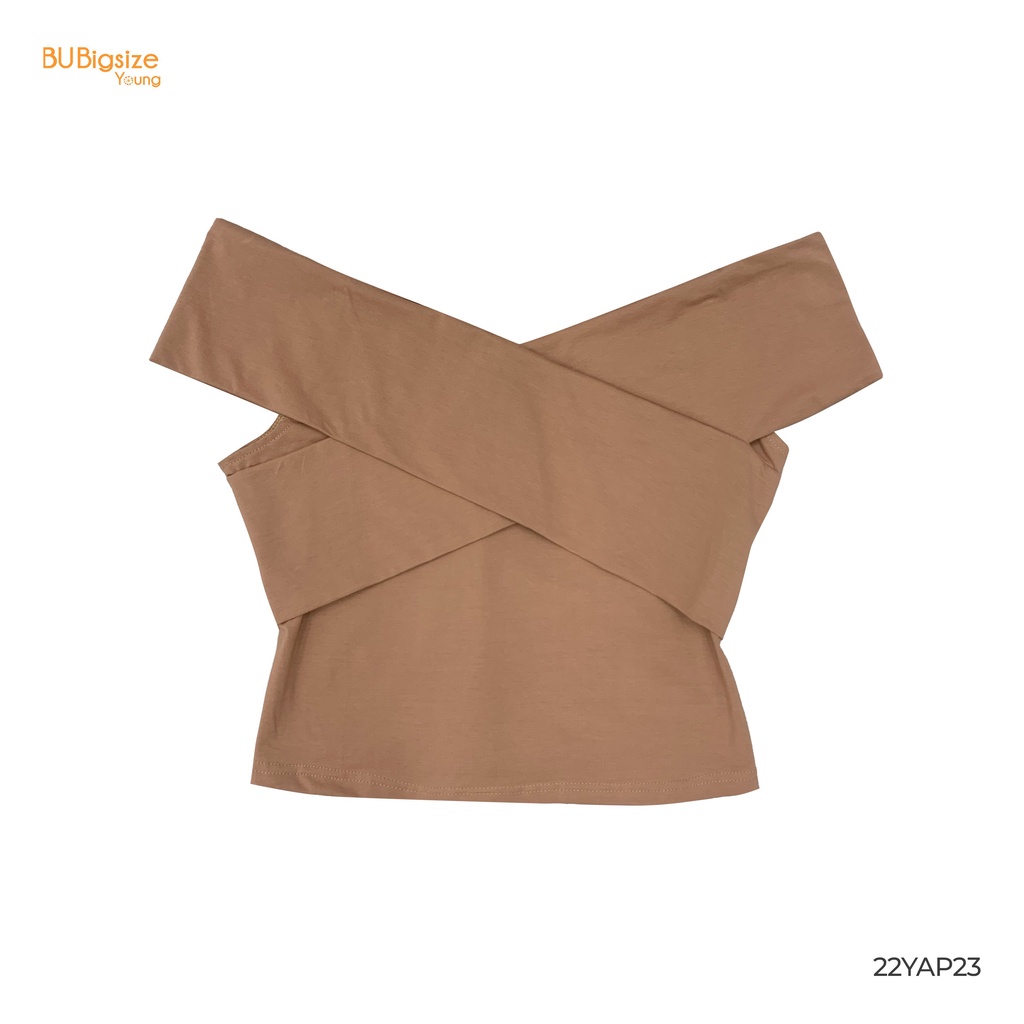 Áo thun trễ vai đắp chéo BIGSIZE (55kg đến 95kg) - 22YAP23 - [BU Bigsize Young]