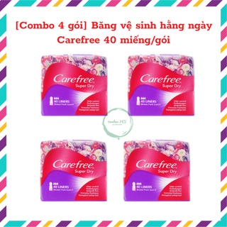 [Combo 4 gói] Băng vệ sinh hằng ngày Carefree 40 miếng