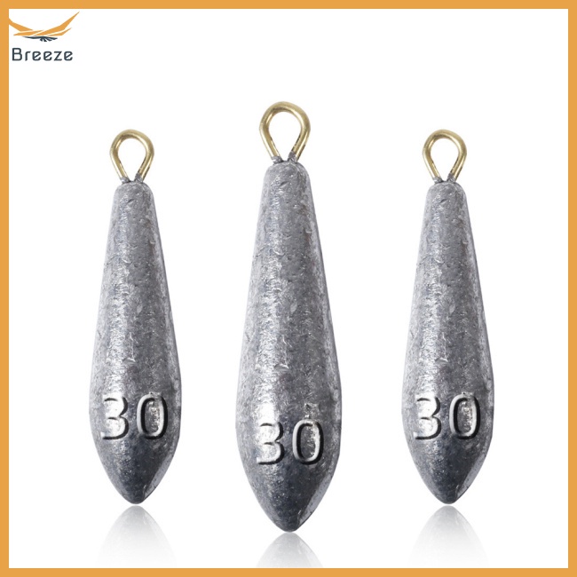 breeze Raindrop  Streamlined  Shape Fishing  Weights Fishing Lead Sinker For Bottom Fishing Sea Fishing