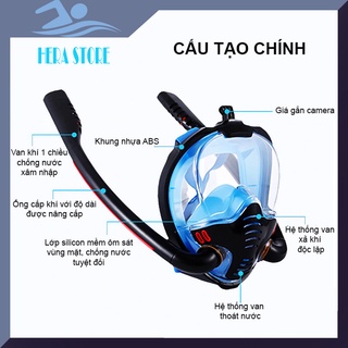 Mặt nạ lặn biển fullface 2 ống thở