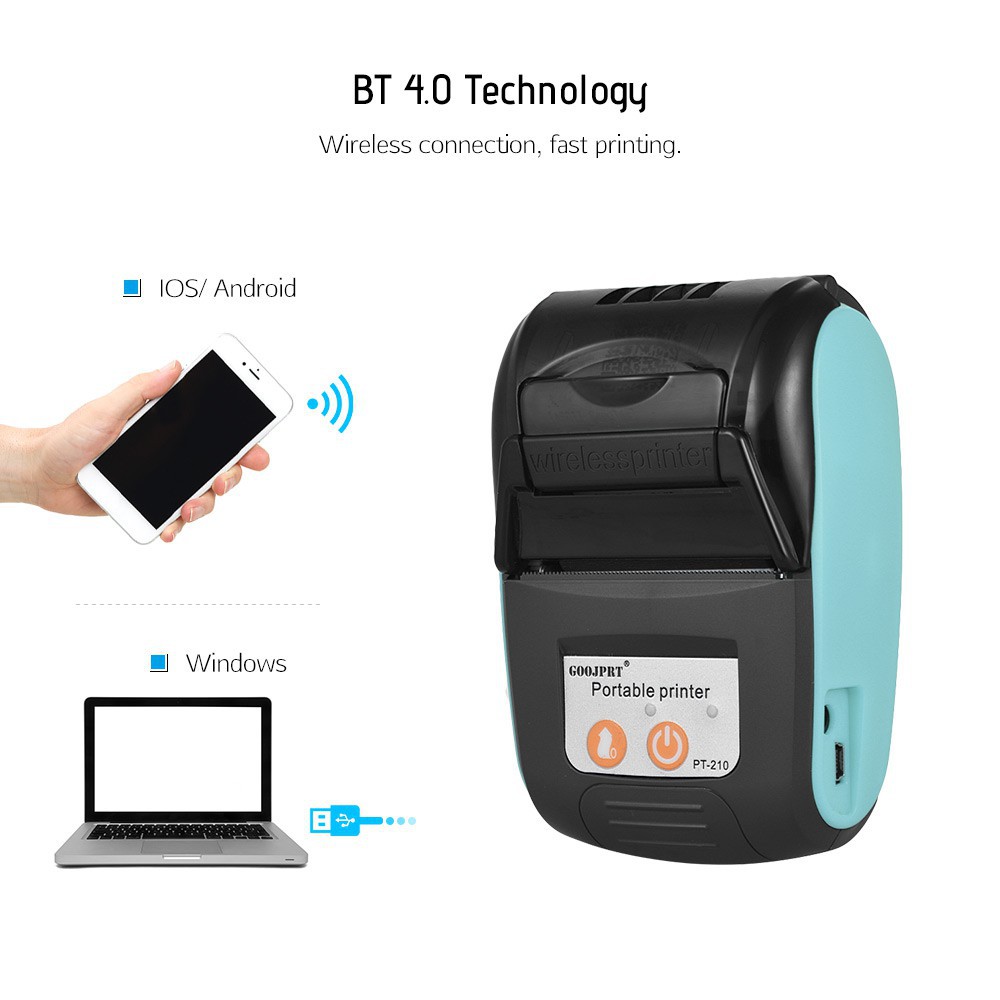 Máy in hóa đơn, máy in bluetooth nhiệt Hỗ trợ in ViettelPay Pro, KiotViet cho Android, IOS Kèm 6 cuộn giấy+bao da | BigBuy360 - bigbuy360.vn