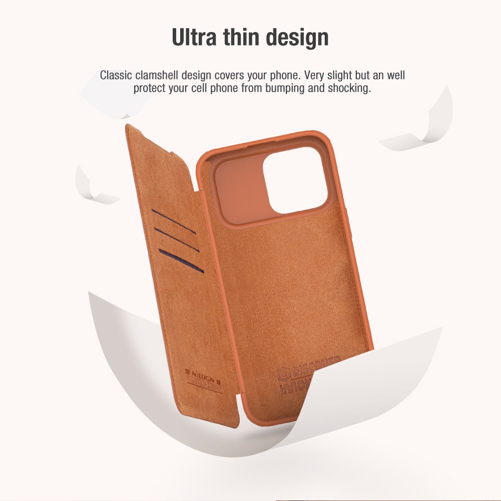 Ốp Điện Thoại Nillkin Bằng Da Nắp Lật Chống Sốc Kèm Ngăn Đựng Thẻ Cho iPhone 14 Pro Max Giá Đỡ