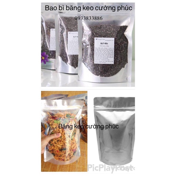 1kg "túi zip" 1 mặt trong 1 mặt màu