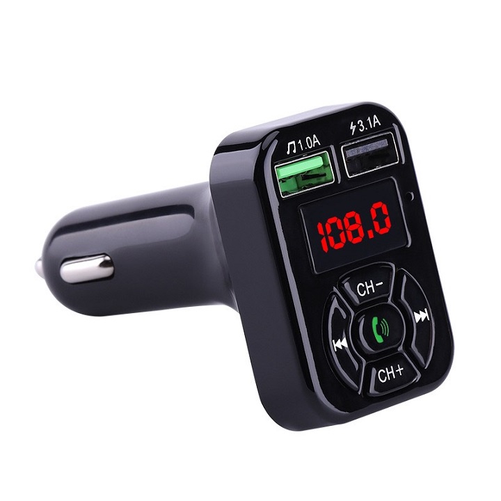 Tẩu Sạc ô tô Kiêm Nghe Nhạc MP3, Kết Nối Điện Thoại Qua Bluetooth, Kết Nối Dàn âm Thanh Trên Xe Qua Sóng FM