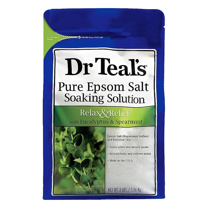 Muối tắm Epsom salt hương lavender bạch đàn và bạc hà Dr Teal's 1.36kg