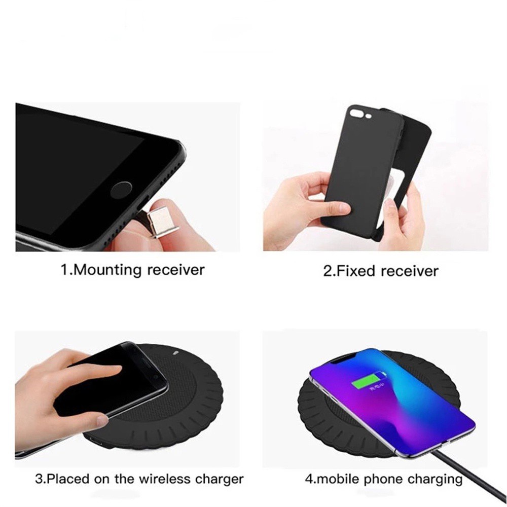 MYRON Portable Wireless Charging Receiver Ultra-thin Receipt Connector Charger Reception Coil High Efficiency Lightweight Home, Office, Public Area Universal Fast Accept  Wire