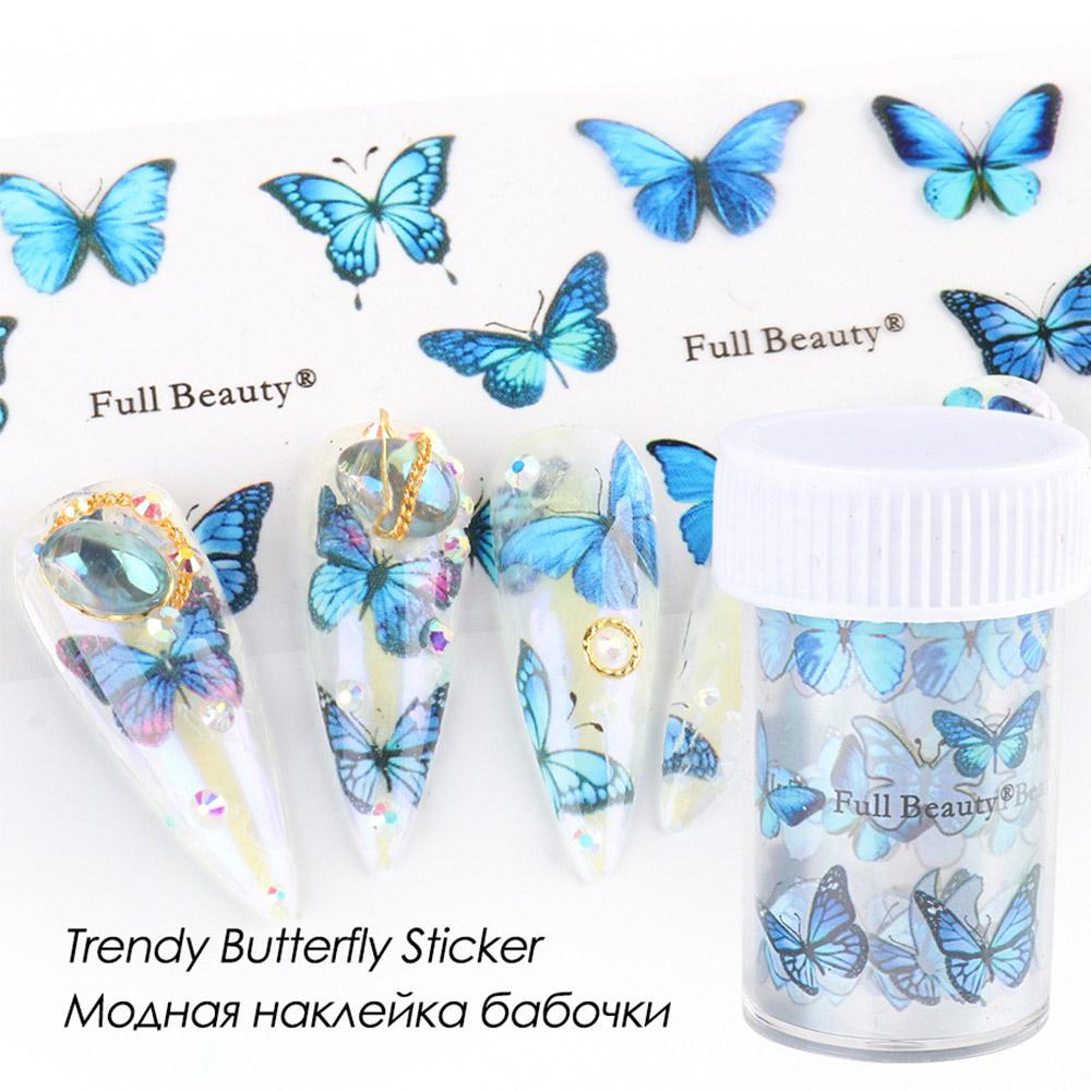 Miếng Dán Trang Trí Móng Tay Hình Bướm 3D Nhiều Màu Sắc