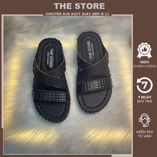 Premium Leather Footwear - Dép da vân cá sấu cao cấp