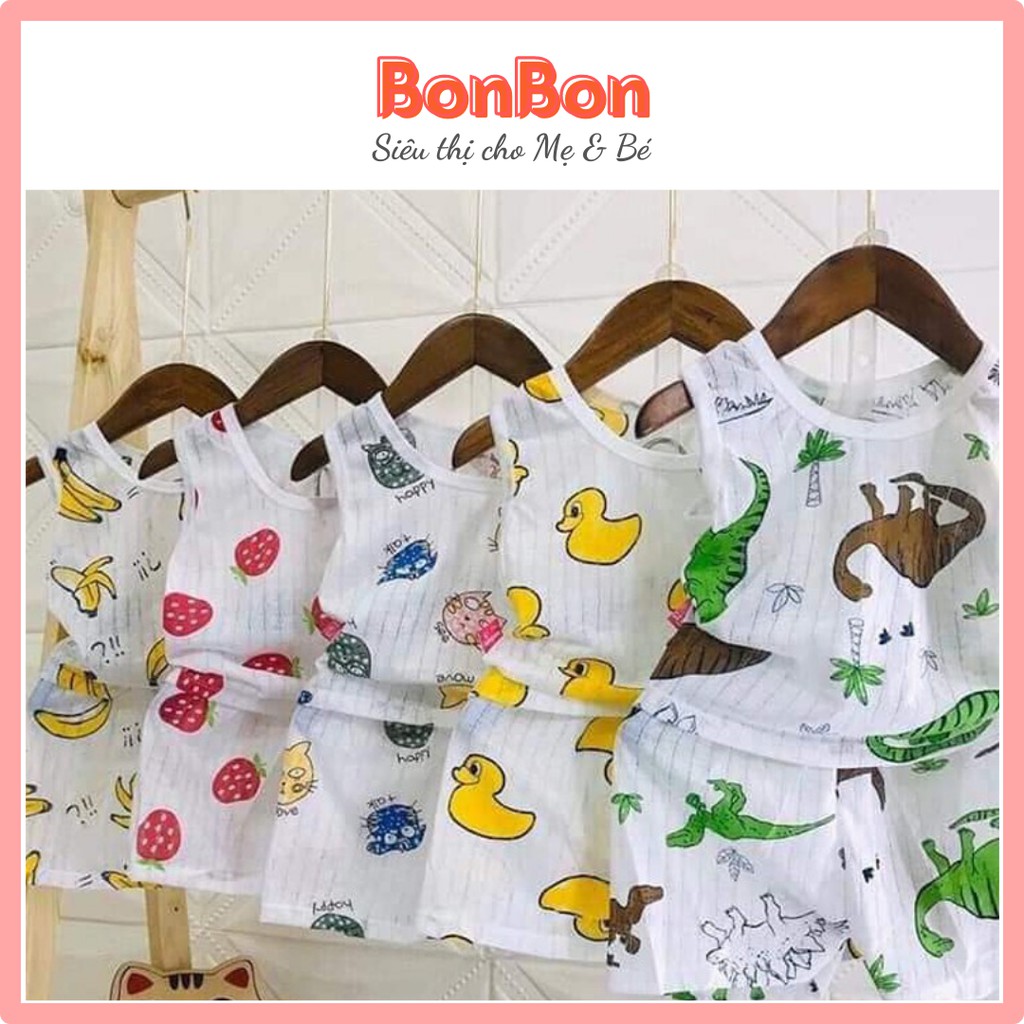 Bộ cotton giấy ba lỗ cho bé 3-22kg