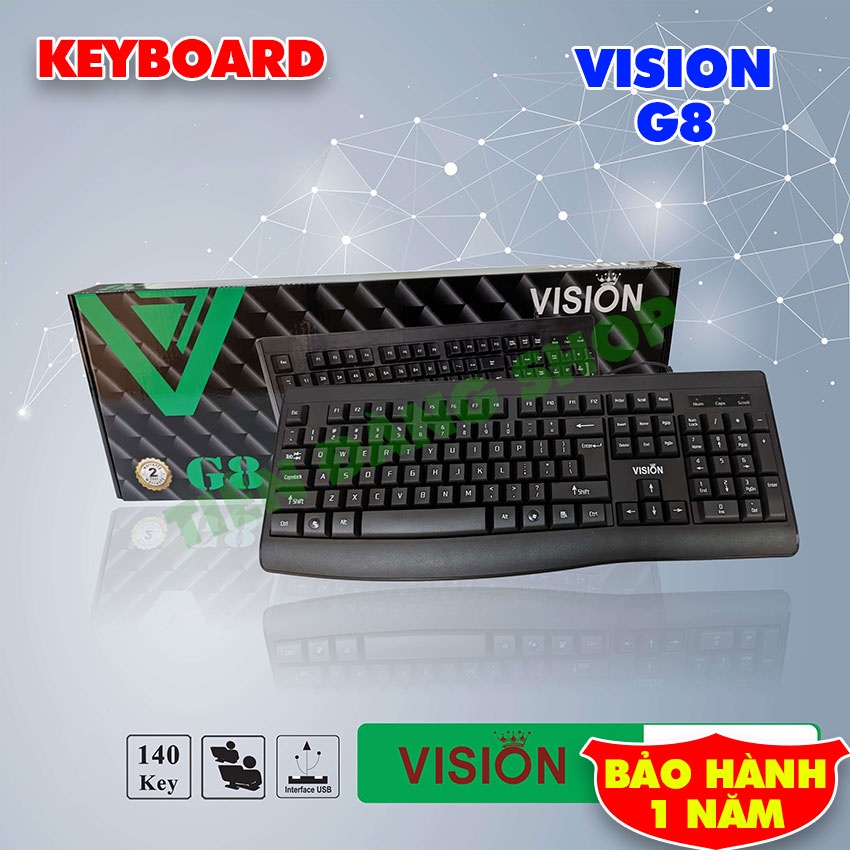 Bàn phím Keyboard Vision G8 có dây cổng USB Chính hãng