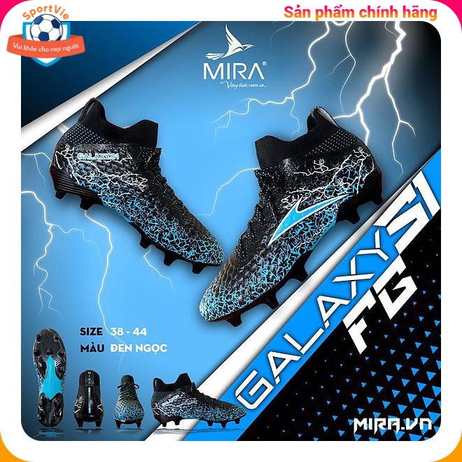 [CHÍNH HÃNG] Giày bóng đá sân cỏ tự nhiên Mira Galaxy S1 FG - đế cứng cao, cổ ôm chân, siêu bền đẹp (3 màu)