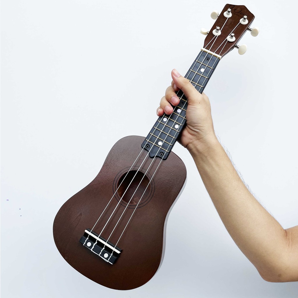 [GIAO NHANH 2H] Đàn Ukulele Gỗ Nâu Chocolate WOIM Soprano Size 21inch 53cm (Mua 1 Tặng 5)