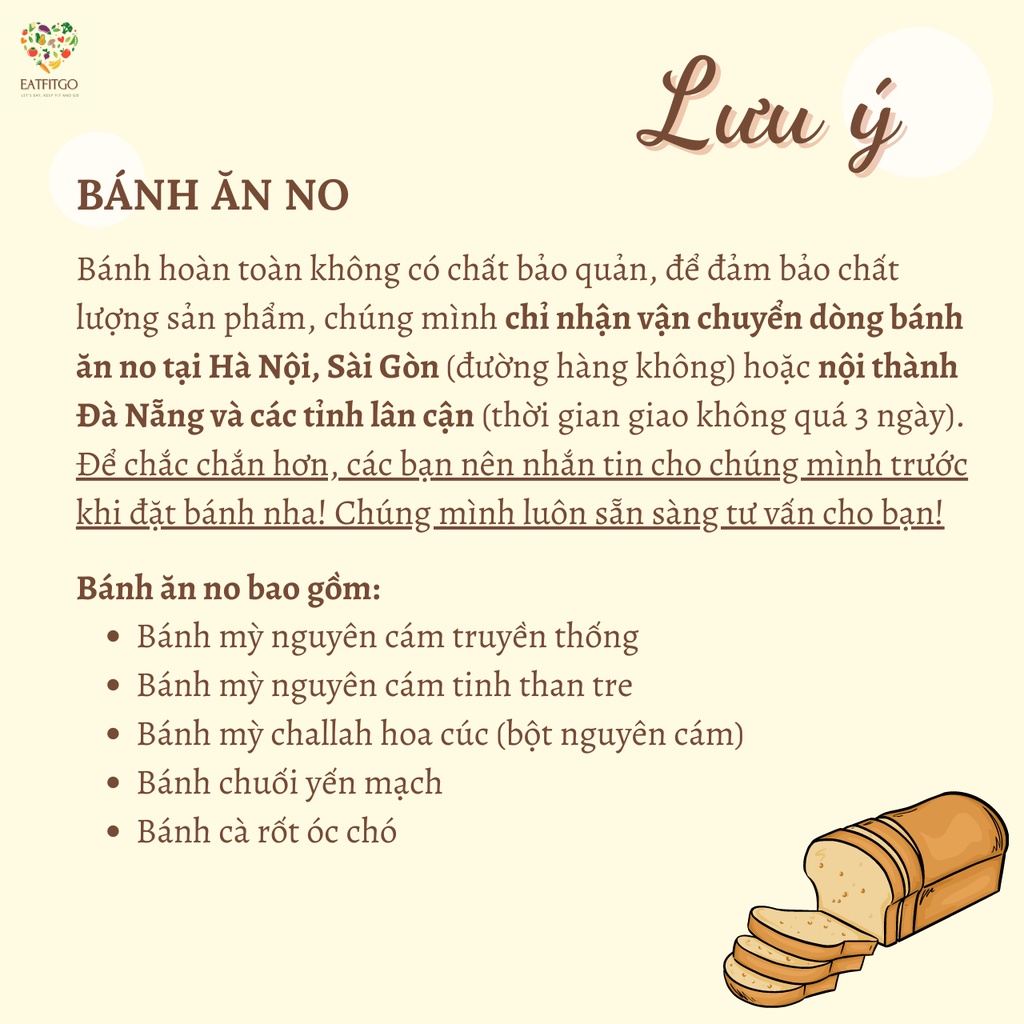 Bánh mì nguyên cám - 300gr & 500gr (Lướt sang phải để đọc thông tin và lưu ý trước khi mua hàng)