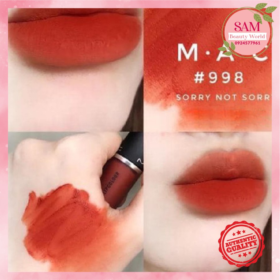 Son kem Mac chính hãng Power kiss liquid 998, 991, 989, 992 full box có bill date tới 2023