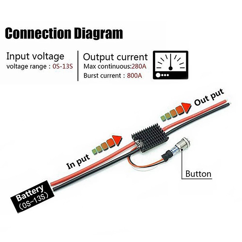 Công Tắc Chống Rung V2.0 280a / 800a 13s Cho Xe Hơi Điều Khiển Từ Xa