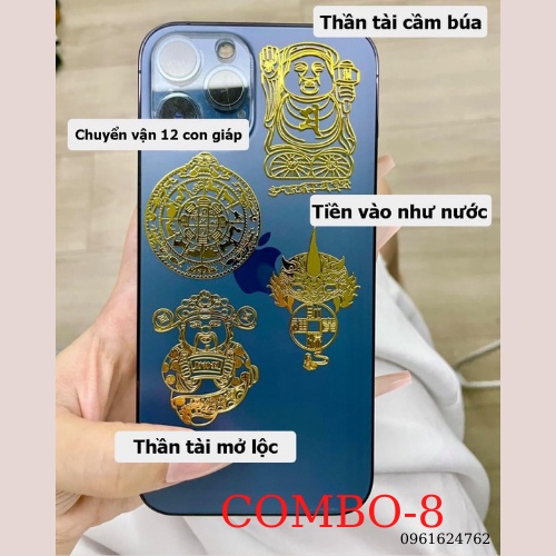 THẦN COMBO LINH PHÙ- Tem Dán Điện Thoại Tài Lộc- May Mắn Sức Khỏe Phù Hợp Các Dòng Điện Thoại