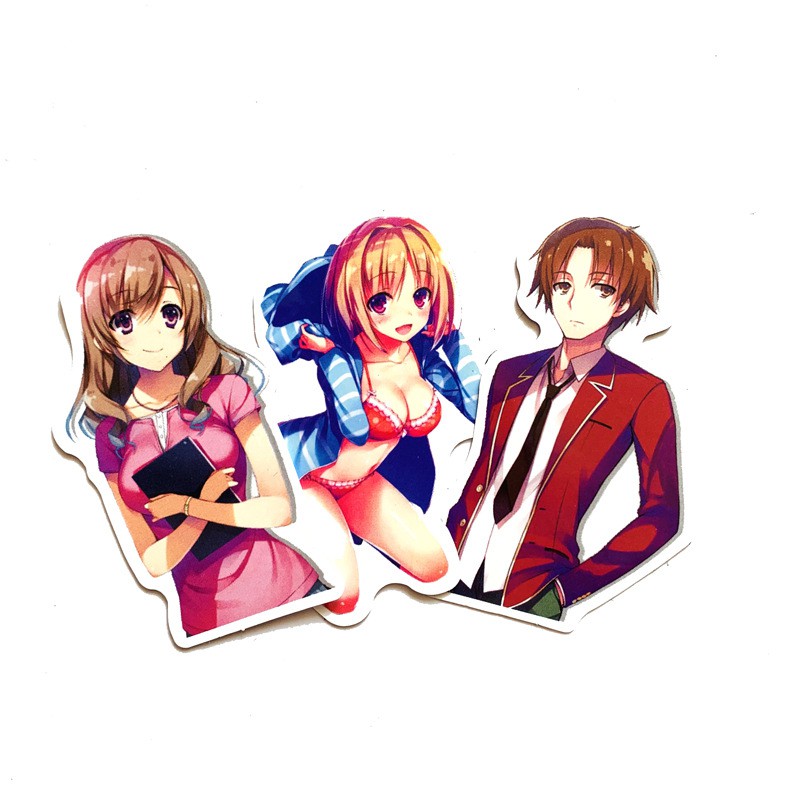 Miếng dán Sticker Anime Manga Youkoso Jitsuryoku Shijou Shugi no Kyoushit trọn bộ 50 hình - In rõ ràng sắc nét khó tróc