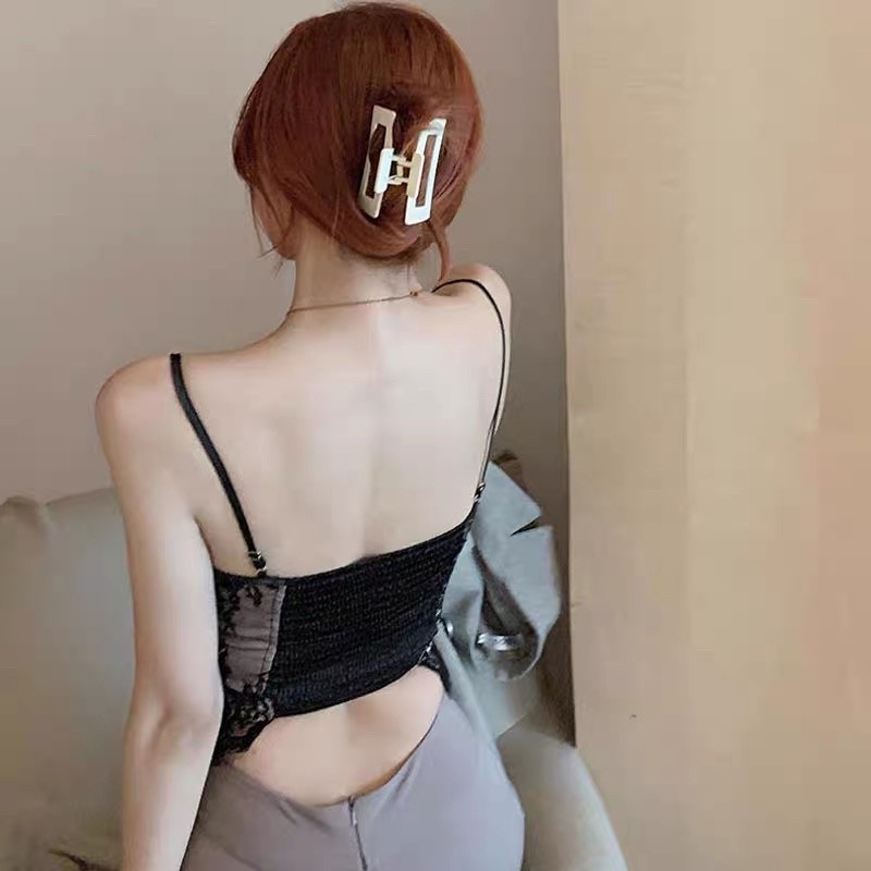 Áo Lót Nữ Ren Đính Khuy Nâng Ngực Kiểu Dáng Lưng Chun 877