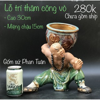 Chậu tượng bonsai Lỗ Trí Thâm cõng chậu