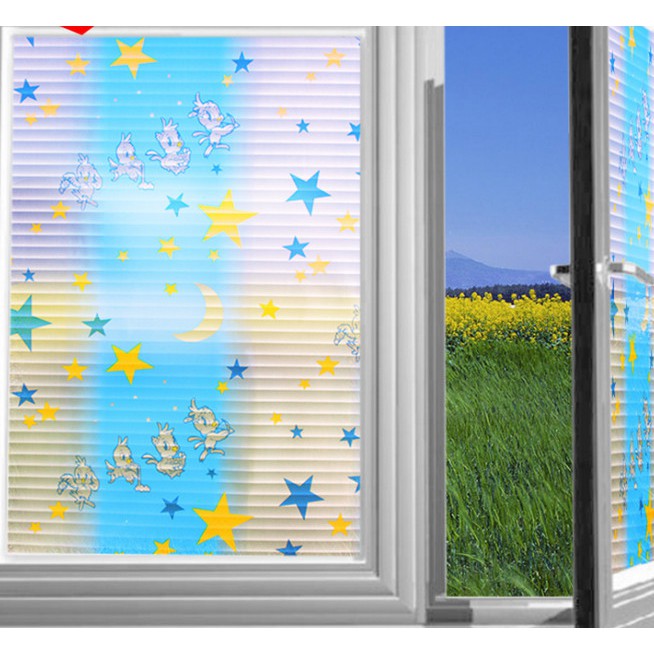 Decal giấy dán kính vịt và mặt trăng khổ 45cm keo sẵn