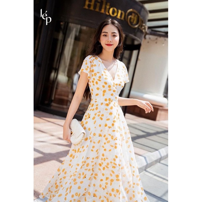 VNU267 - VÁY TƠ XƯỚC HOA CAM CỔ TIM | BigBuy360 - bigbuy360.vn