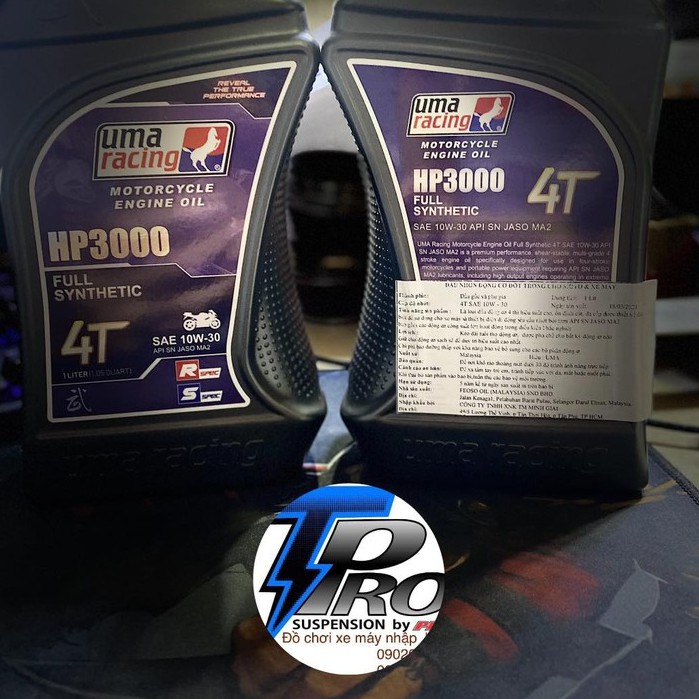 DẦU NHỚT ĐỘNG CƠ Uma Racing - Engine Oil 4T 10W30/10W40/15W50 ( XE SỐ_TAY GA)