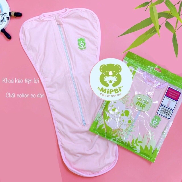 Túi ngủ cotton Mipbi size 1-2-3 cho bé từ sơ sinh