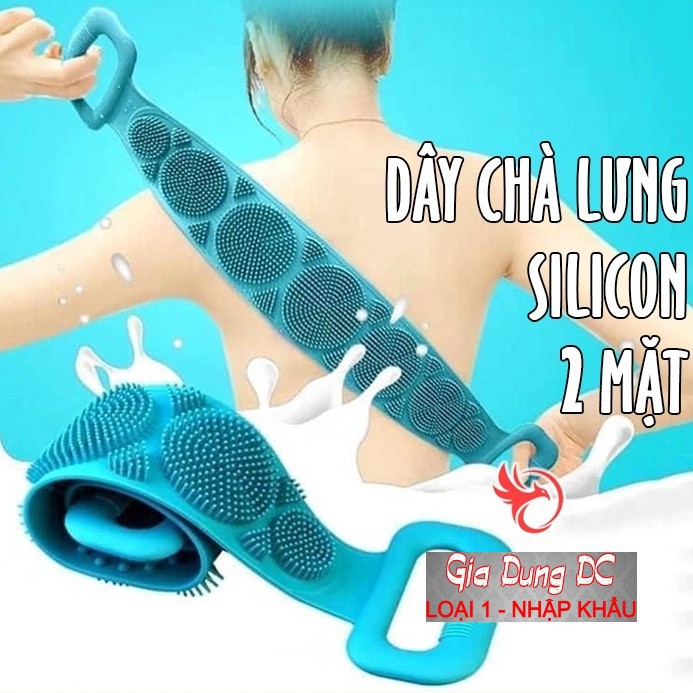 FreeShip _Hàng Loại 1 -  Dây đai chà lưng 2 mặt đa năng dụng cụ bằng silicon kỳ cọ massage tẩy da chết khi tắm