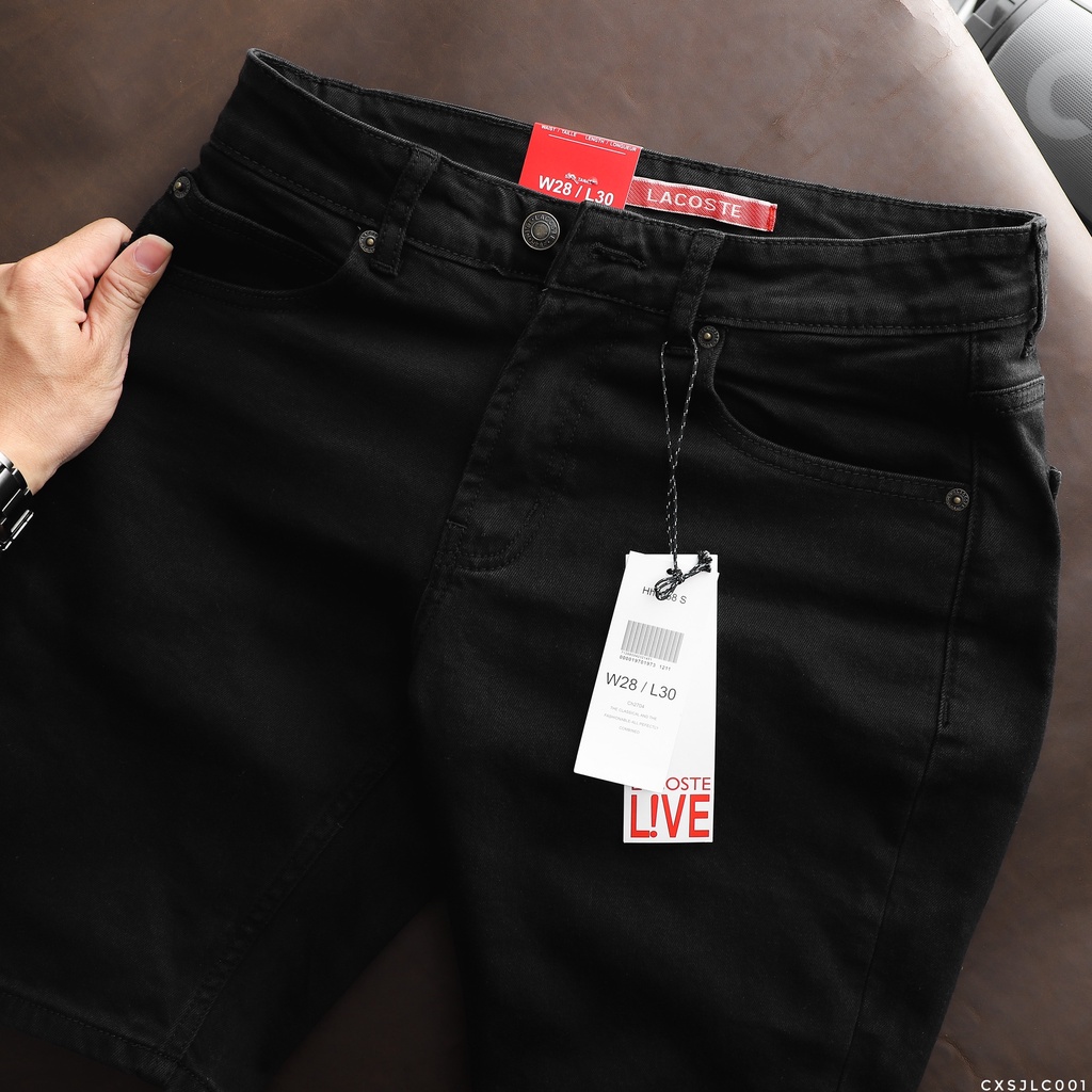 Quần short jean LCT, quần lửng jean nam form slim fit tôn dáng LC001