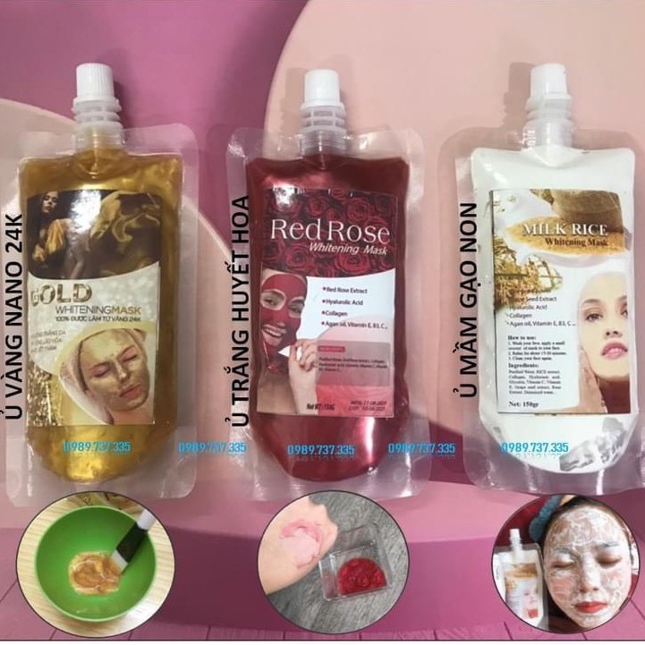 Cấy Trắng Collagen, Cấy Trắng Da Mầm Gạo Non, Vàng Nano, Huyết Hoa Hồng,