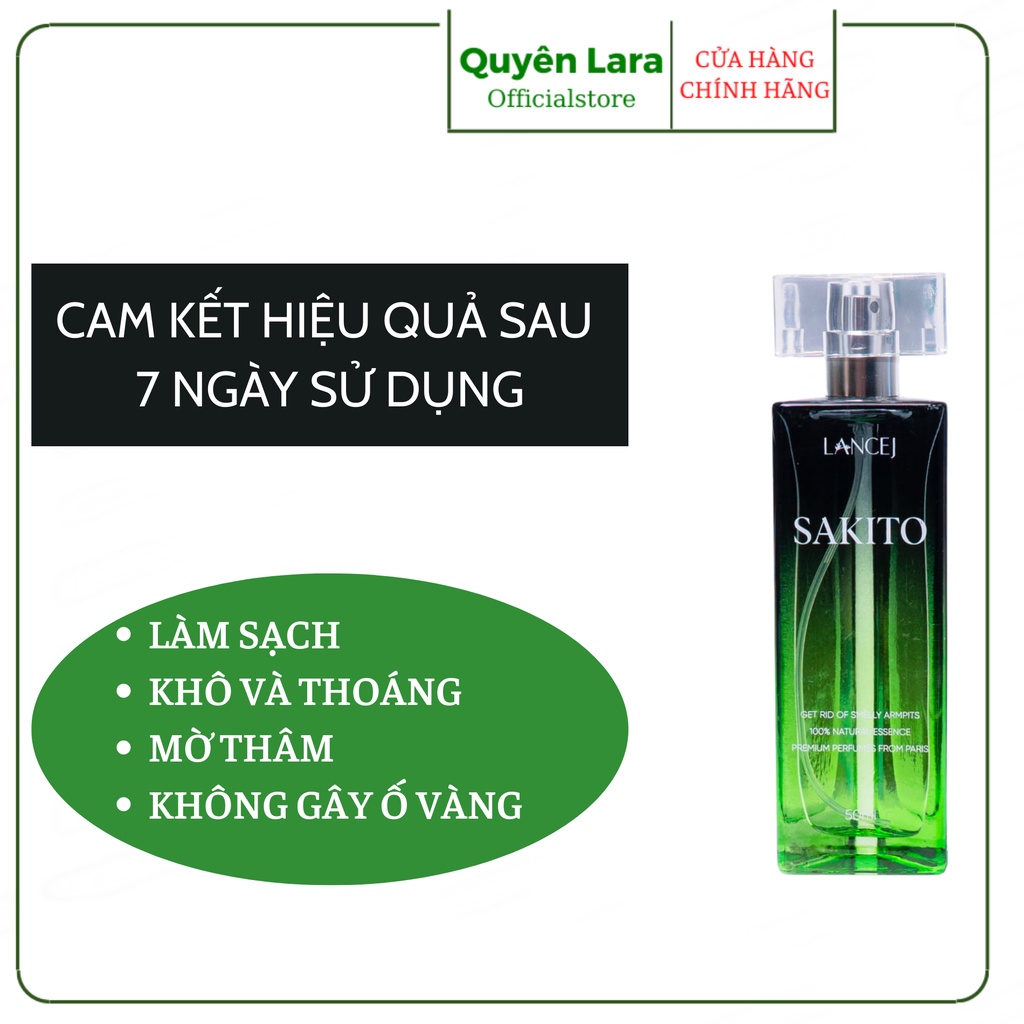 Xịt Khử Mùi Hương Nước Hoa Dịu Nhẹ Sakito ,Loại Bỏ Hôi Nách, Thâm Nách, Ra Mồ Hôi Nách Ngay Sau 1 Tuần 50ml