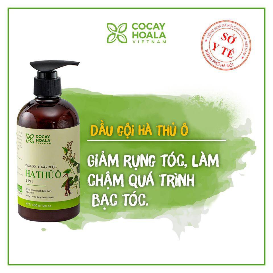 Dầu Gội Thảo Dược Hà Thủ Ô - Cân Bằng Sắc Tố Melanin - Cocayhoala - 300g -450g