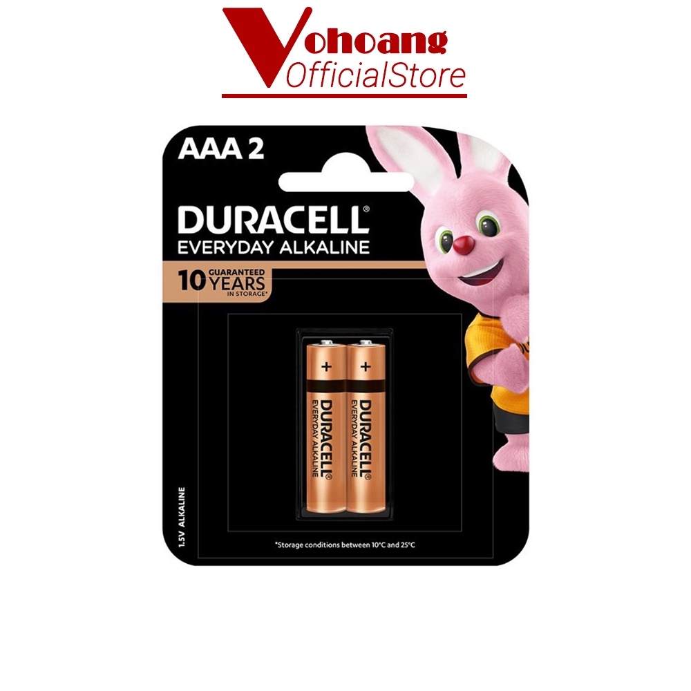 Pin đũa AAA Duracell Alkaline dung lượng cao chống chảy - Vỉ 2 viên