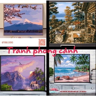 CÓ SẴN-TỔNG HỢP TRANH TÔ MÀU SỐ HÓA 💕 FREESHIP 💕MẪU PHONG CẢNH KHUNG DÀY 2.5CM