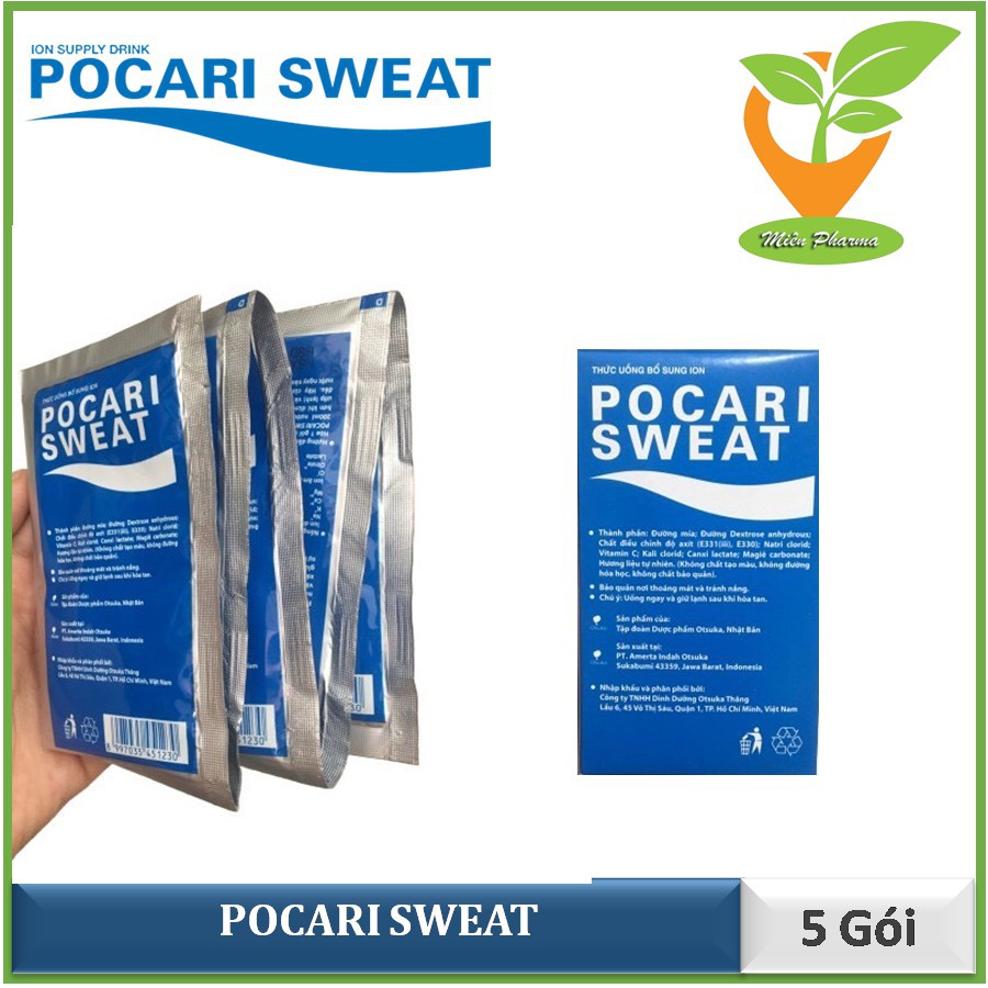 POCARI SWEAT DẠNG BỘT HỘP 5 GÓI X 15G - BỔ SUNG ION, BÙ NƯỚC