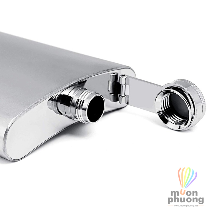 Bình đựng rượu thuốc chất lỏng inox Hip Flask 7oz kèm ly và phễu - MUÔN PHƯƠNG SHOP