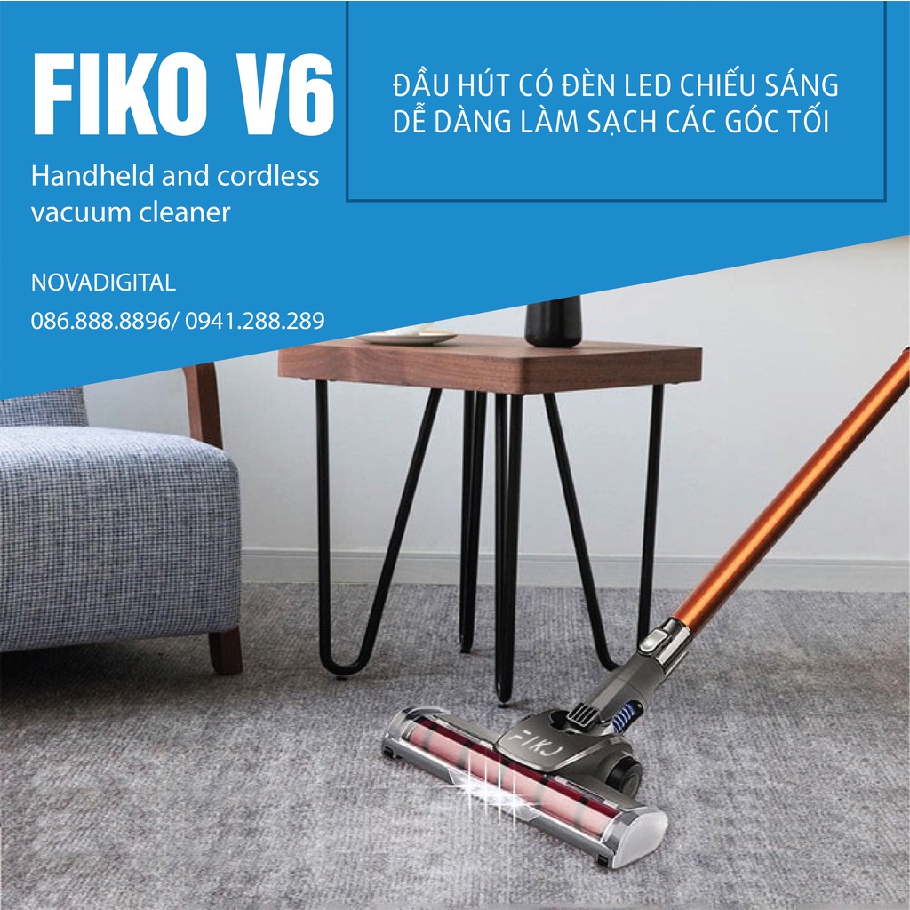Lõi lọc HEPA dành cho máy hút bụi cầm tay không dây Fiko V6 - hút giường đệm sofa xe hơi với lực hút mạnh