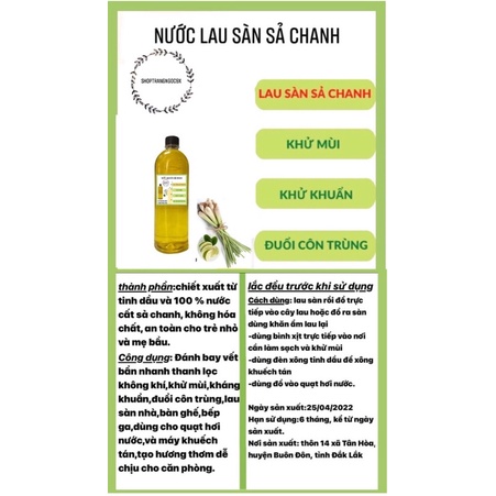 Nước lau sàn sả chanh chai 1000ml
