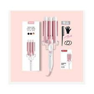 Máy Làm Tóc Sóng Nước-Máy uốn xoăn 3 trục-tặng kèm phụ kiện đi theo