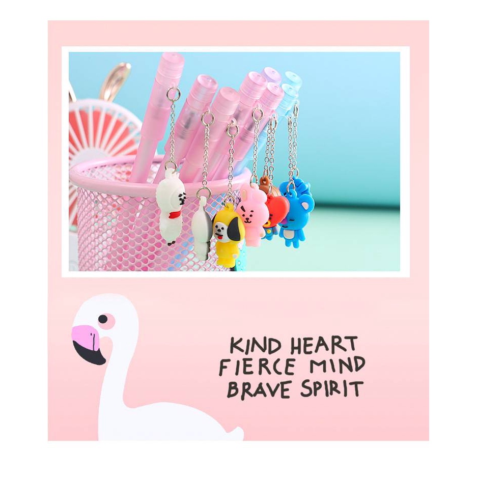 Bút Bi Mực Đen Hình Nhân Vật BT21 Dễ Thương Cho Fan KPOP BTS