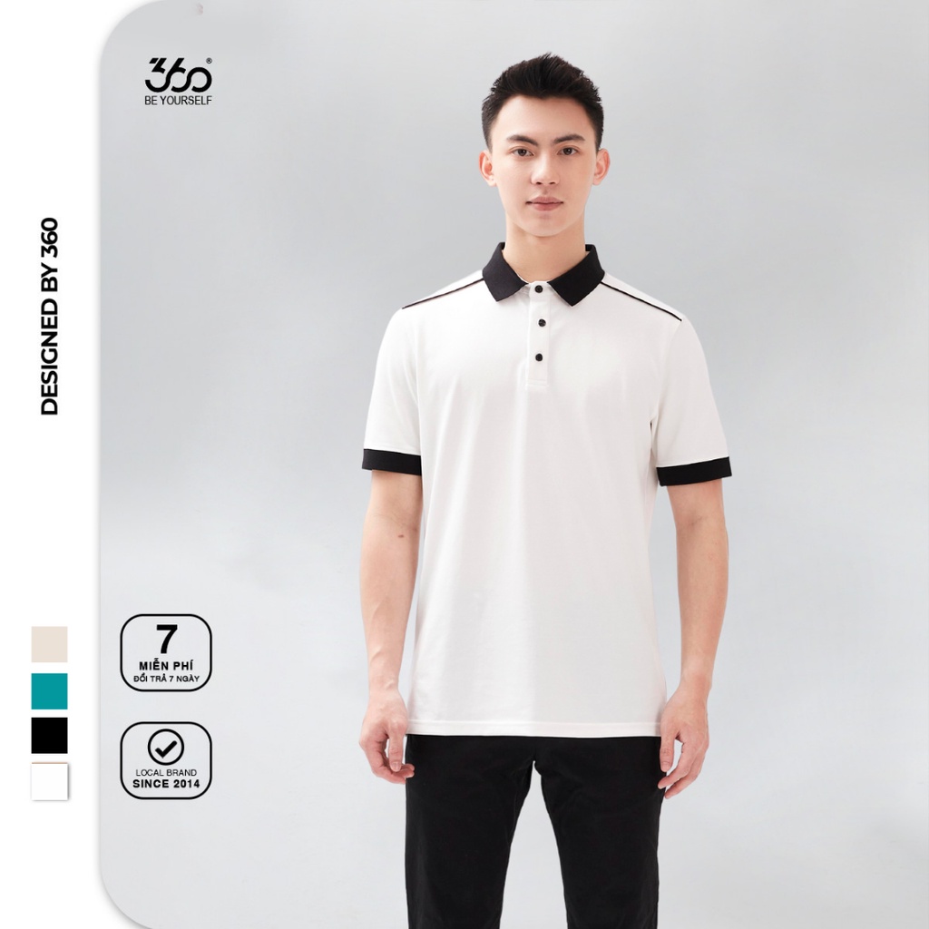 Áo polo nam cổ bẻ local brand 360 BOUTIQUE chất liệu cotton cao cấp, phối viền trẻ trung - POTTK