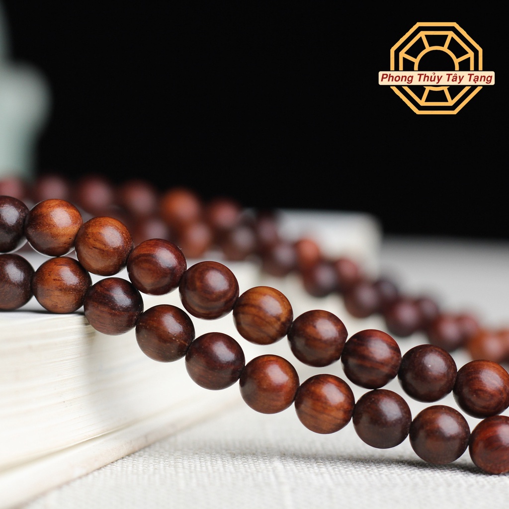 Vòng tay phong thủy, Vòng Gỗ Trắc chuỗi tràng 108 hạt Bình an May mắn - [TẶNG TÚI GẤM] - Phong Thủy Tây Tạng