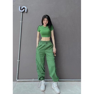 Set Croptop Bom Thụng Siêu Chất Đồ Bộ Nữ Cotton Loan Định Boutique LD255