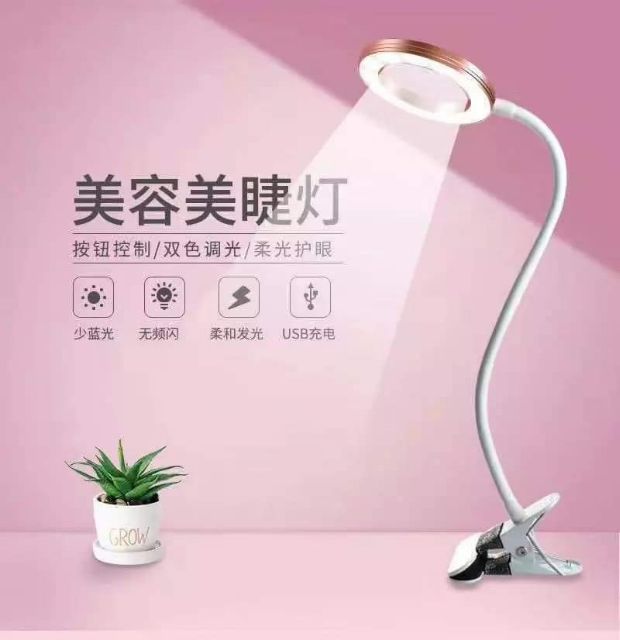 Đèn Led Mini Kẹp Bàn Làm Nail, Nối Mi ,Phun Xăm 2 Chế Độ Sáng- mẫu mới