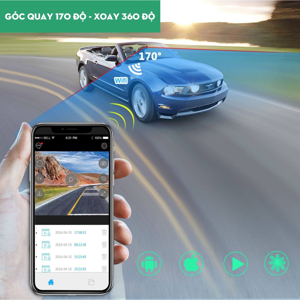 Camera hành trình Xoay 360 độ - Góc Quay 170 độ điều khiển qua WIFI - ShopToro - AsiaMart | BigBuy360 - bigbuy360.vn